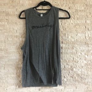 Grey positivity workout tank